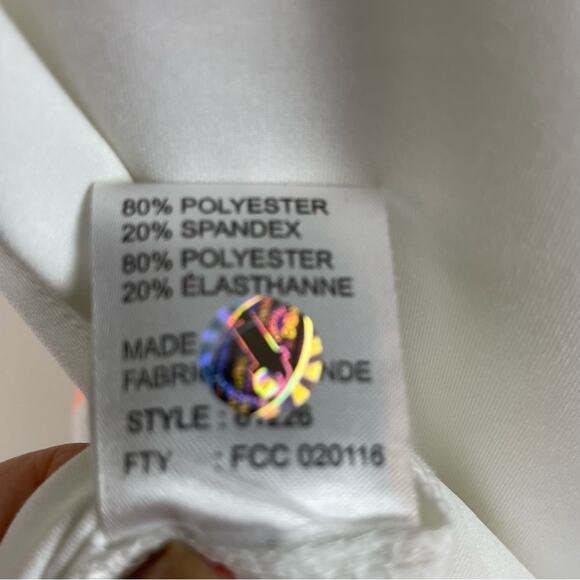 Jamie Sadock White Peach Lace Sleeveless Quarter Zip Top Small - Picture 5 of 6